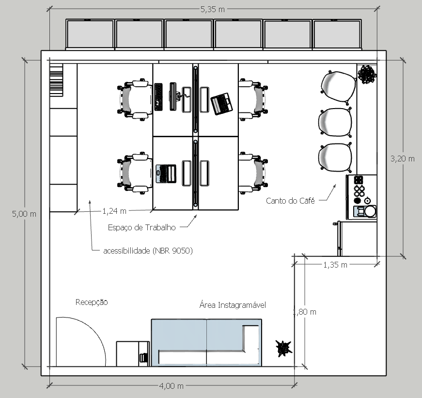 Planta Baixa Isométrica do Layout Final (PBISO)